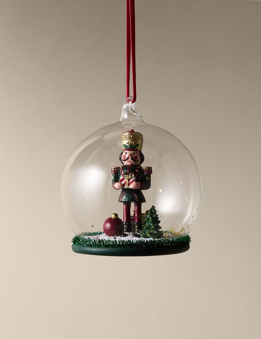 Hanging Nutcracker Cloche Decoration
