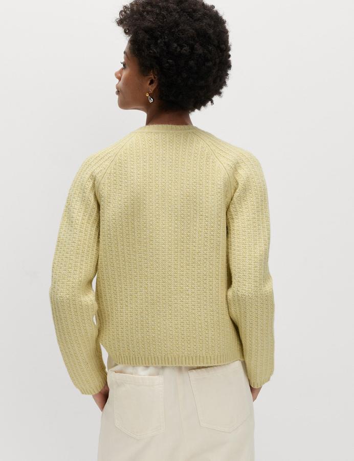 Cloud-Yarn Textured Crew Neck Cardigan