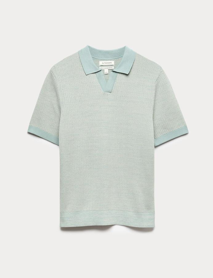 Pure Cotton Twisted Stitch Knitted Polo