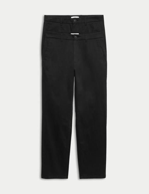 2 Pack Regular Fit Stretch Chinos