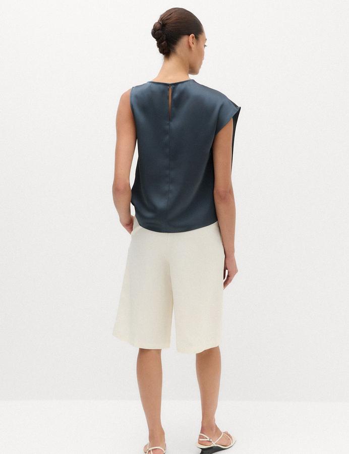Satin Draped Detail Top