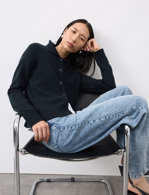 Merino Wool Rich Cardigan With Cashmere