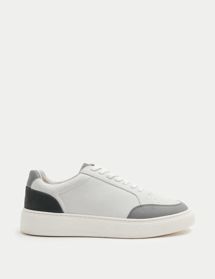 Leather Lace Up Trainers