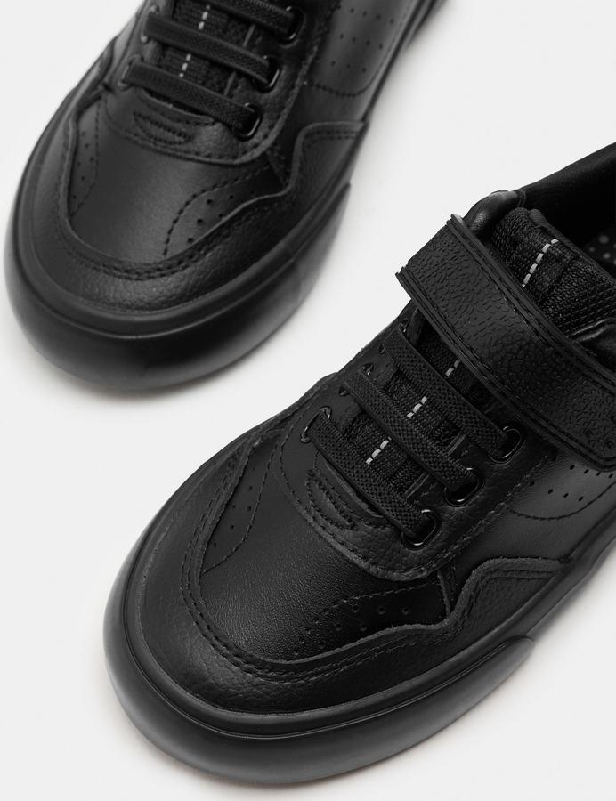 Kids' Leather Riptape School Shoes (8 Small - 2 Large)