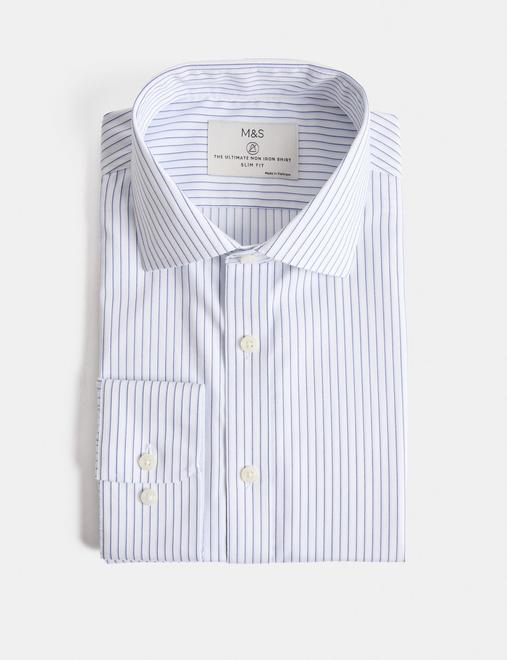 Ultimate Slim Fit Non Iron Striped Shirt