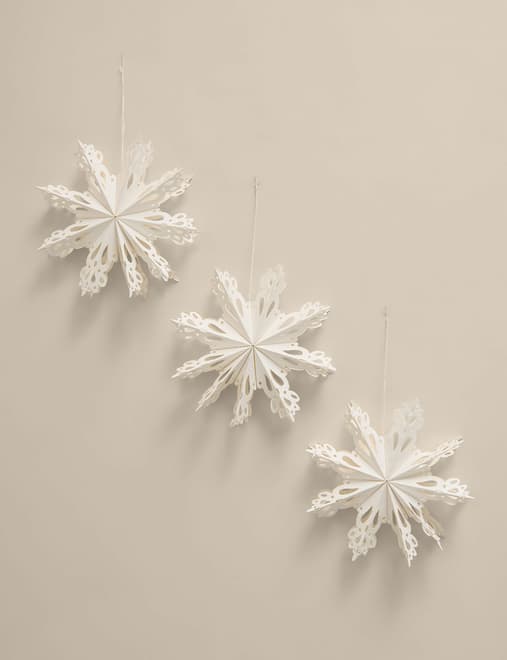 3pk Hanging Paper Snowflake Decorations