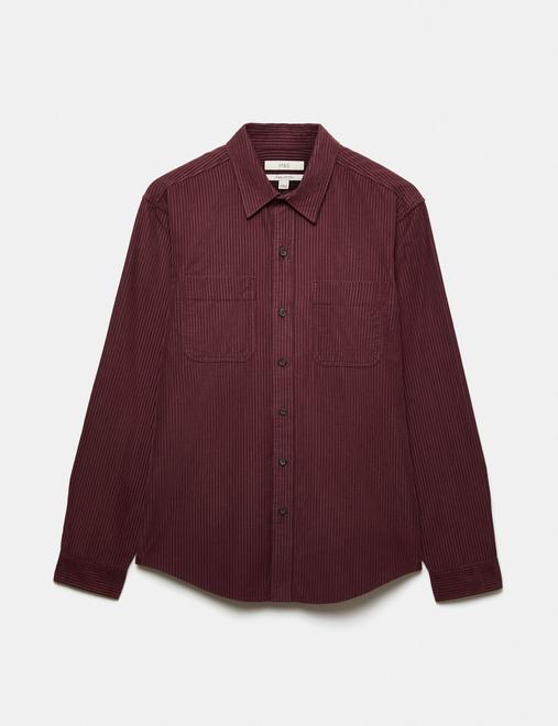 Regular Fit Striped Corduroy Shirt