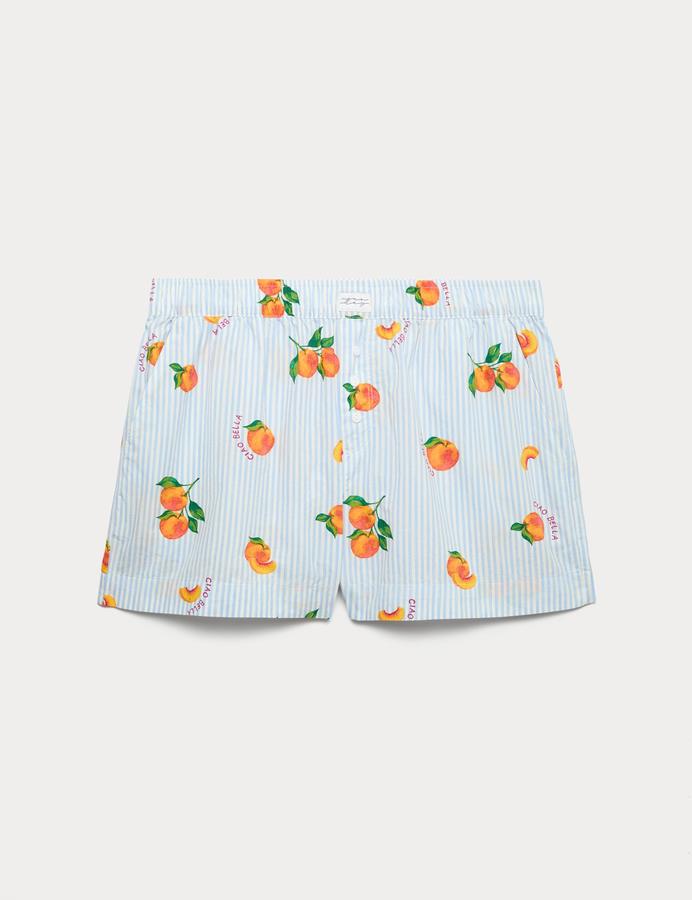Pure Cotton Poplin Printed Pyjama Shorts
