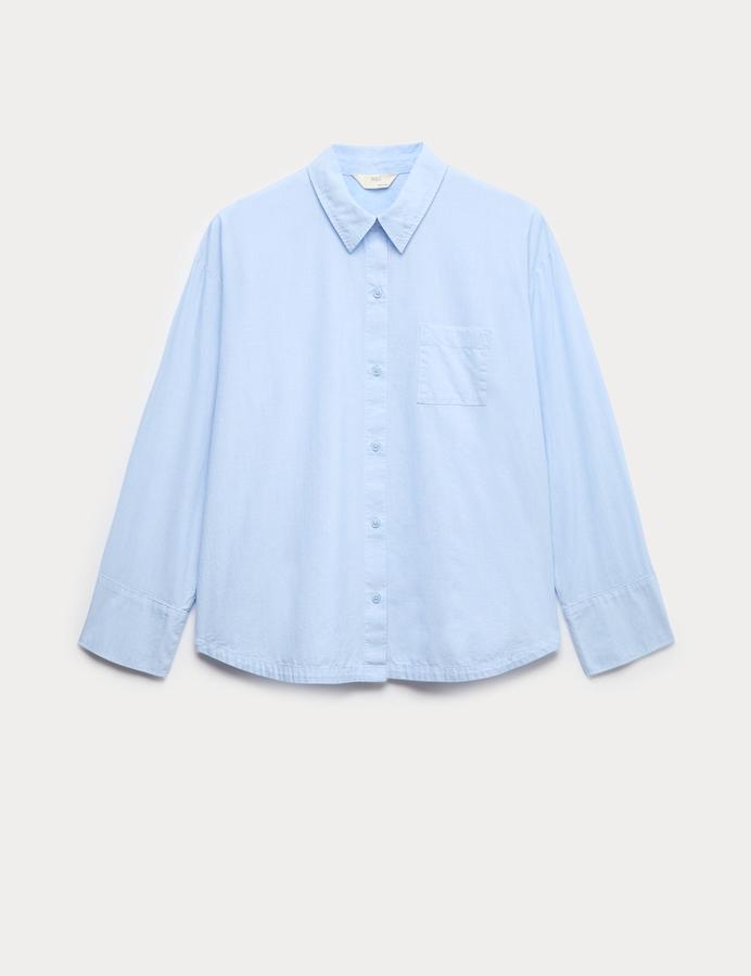 Pure Cotton Chambray Lounge Shirt