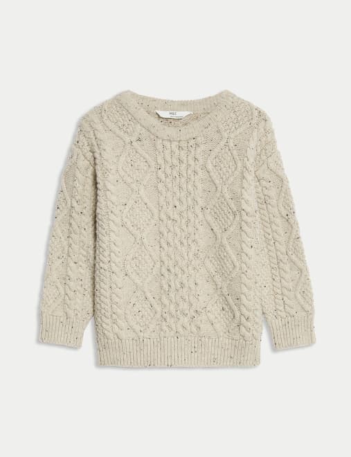 Cotton Rich Cable Knit Jumper (2-8 Yrs)