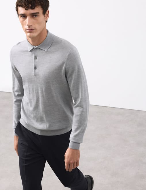 Pure Extra Fine Merino Wool Polo Shirt