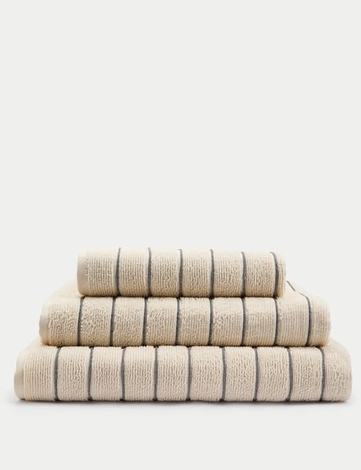 Pure Cotton Textured Striped Towel