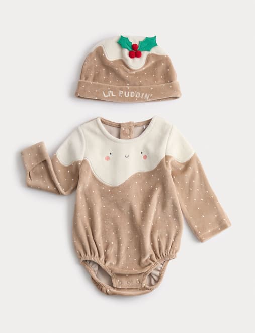 2pc Cotton Rich Christmas Pudding Outfit