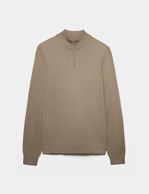 Pure Extra Fine Merino Wool Half Zip Jumper