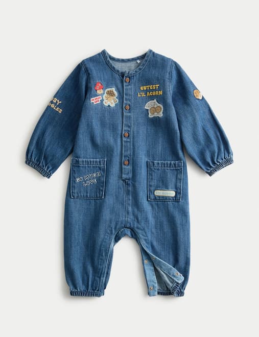 Cotton Modal Blend Denim All in One (0-3 Yrs)