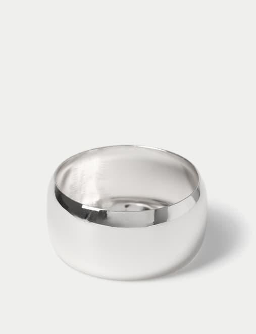 Silver Tone Oversized Bangle