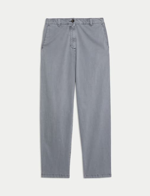 Cotton Rich Straight Leg Ankle Grazer Chinos