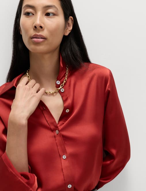 Satin Button Through Shirt