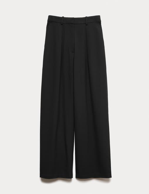 Woven Barrel Leg Trousers with Stretch