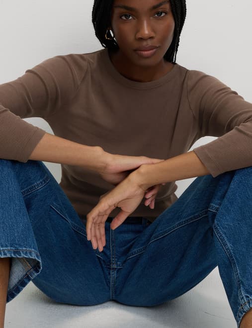 Cotton Rich Ribbed Garment Dye Top