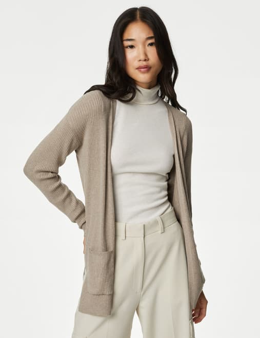 Ribbed Edge to Edge Longline Cardigan