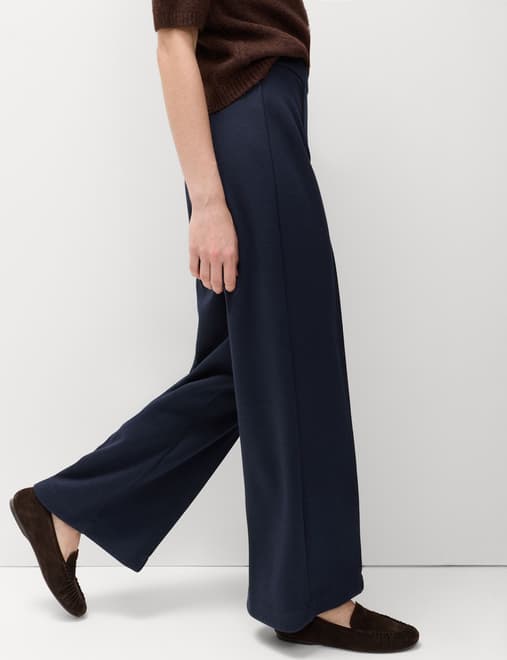 Jersey Elasticated Waist Wide Leg Trousers