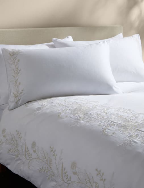 Pure Cotton Celandine Embroidered Bedding Set