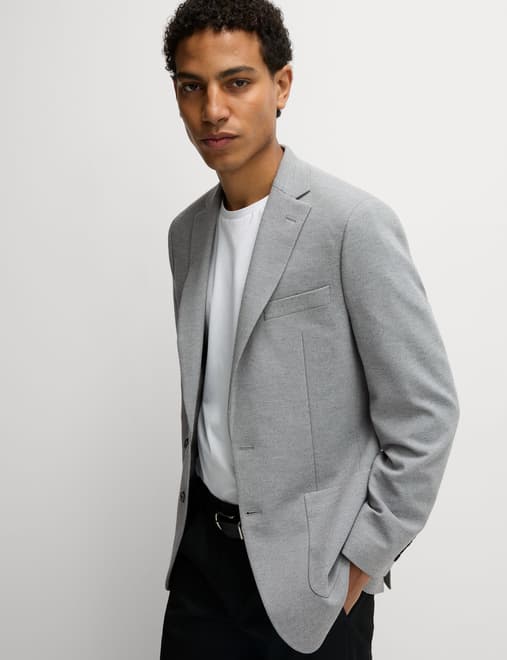 Tailored Fit Jersey Textured Blazer