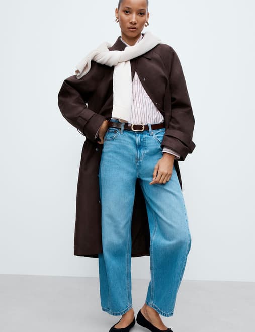 Mid Rise Barrel Jeans