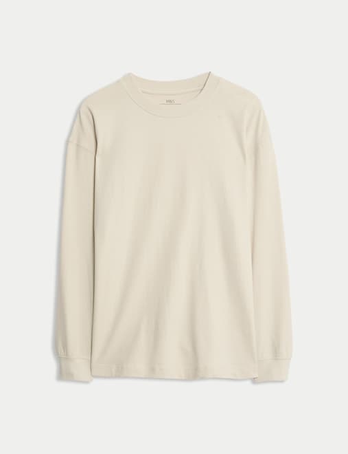 Pure Cotton Plain Long Sleeve Top (6-16 Yrs)