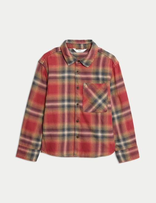 Pure Cotton Brushed Checked Shirt (2-8 Yrs)
