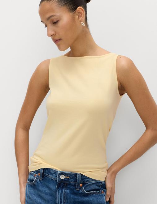Cotton Rich Slash Neck Slim Fit Vest