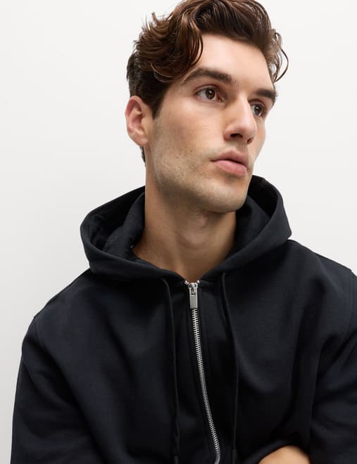Cotton Rich Zip Through Hoodie