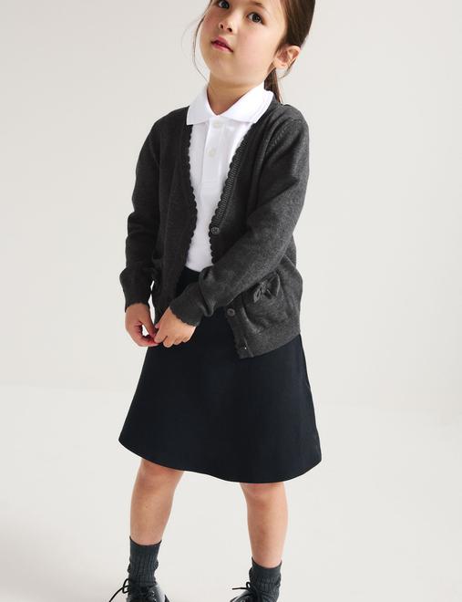 Pure Cotton Bow Pocket Cardigan (3-18 Yrs)