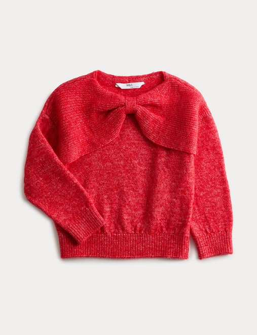 Knitted Bow Jumper (2-10 Yrs)