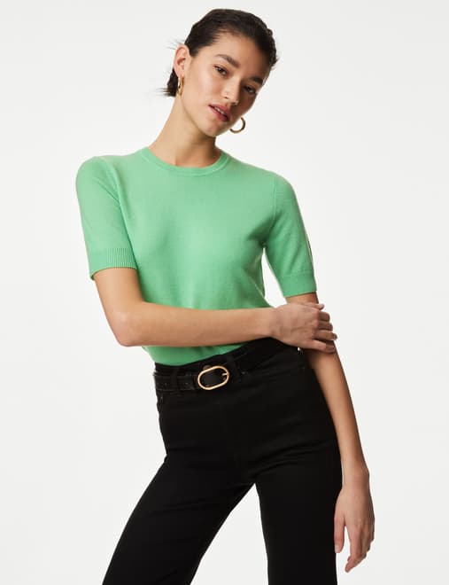 Merino Wool With Cashmere Knitted Top