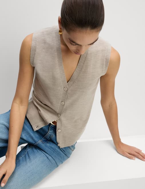 Pure Merino Wool Knitted Waistcoat