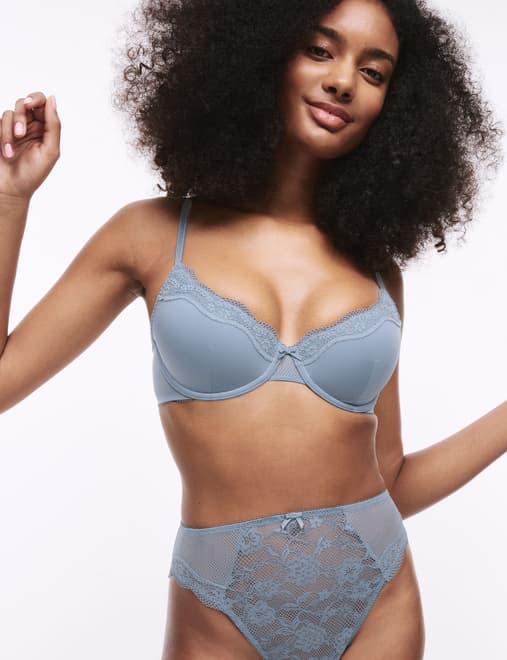 Jasmine Lace Wired Demi Cup Bra A-E