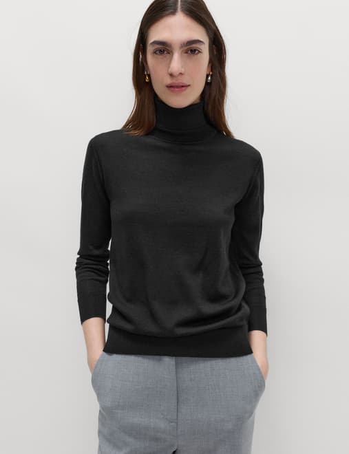Pure Merino Wool Roll Neck Jumper