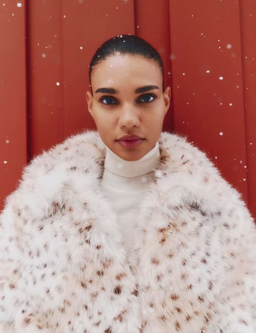 Snow Leopard Faux Fur Short Jacket