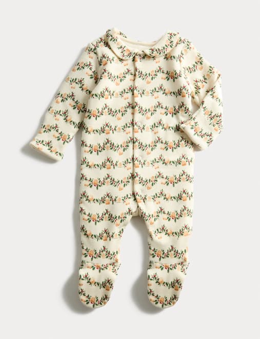 Pure Cotton Gingerbread Sleepsuit (0-12 Mths)