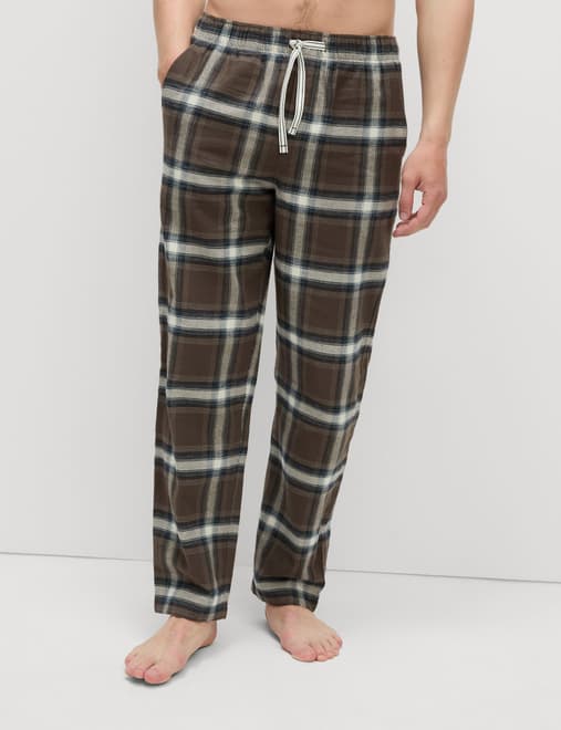 Pure Cotton Checked Pyjama Bottoms