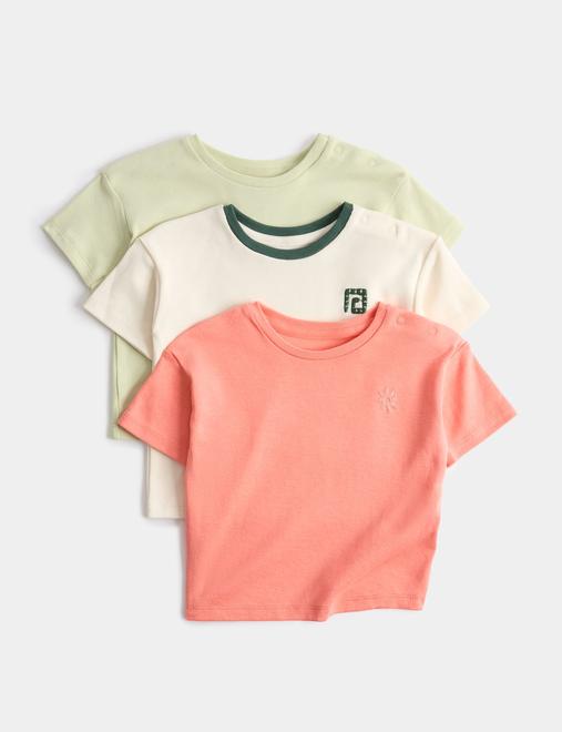 3 Pack Pure Cotton Jersey Tops (0-5 Yrs)