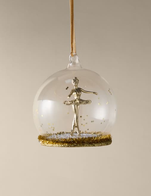 Gold Hanging Ballerina Cloche Decoration