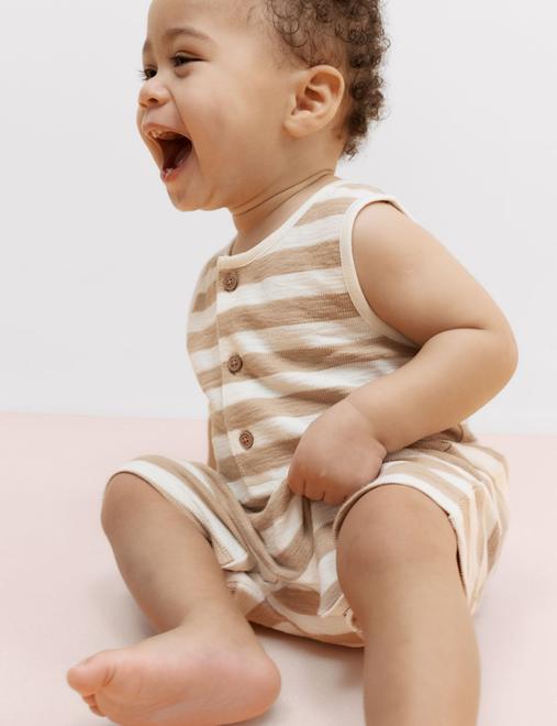 Pure Cotton Striped Romper (0-3 Years)
