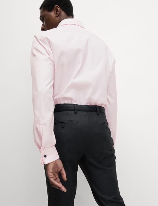 Tailored Fit Luxury Cotton Double Cuff Twill Shirt