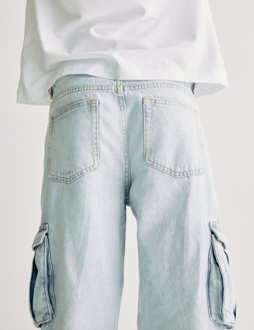 Pure Cotton Cargo Jeans (6-16 Yrs)