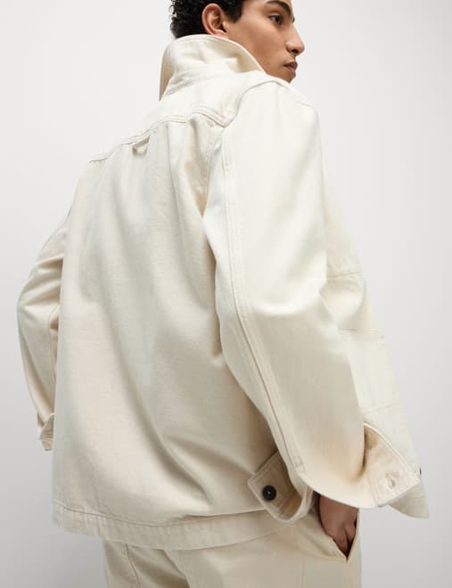 Denim Contrast Collar Jacket