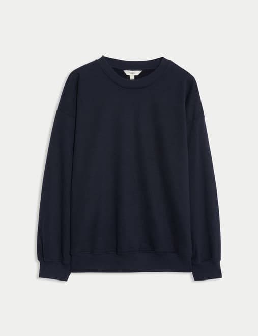 Cotton Rich Plain Sweatshirt