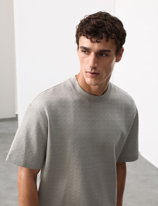 Cotton Rich Jacquard Scuba T-Shirt